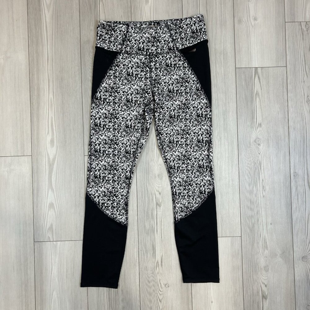 Copper Fit‎ Womens Size XL Athletic Leggings Black White Gray Workout Jogging